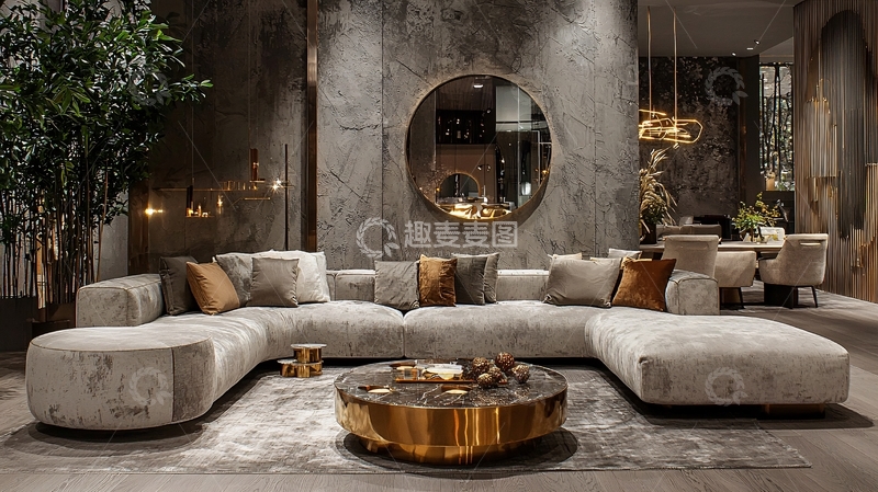 高清大图下载【趣麦麦图】现代轻奢客厅