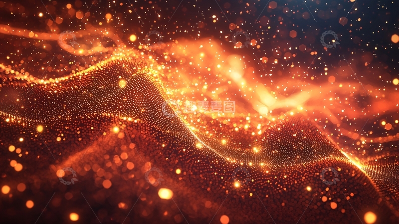 高清大图下载【趣麦麦图】流动的火光粒子背景