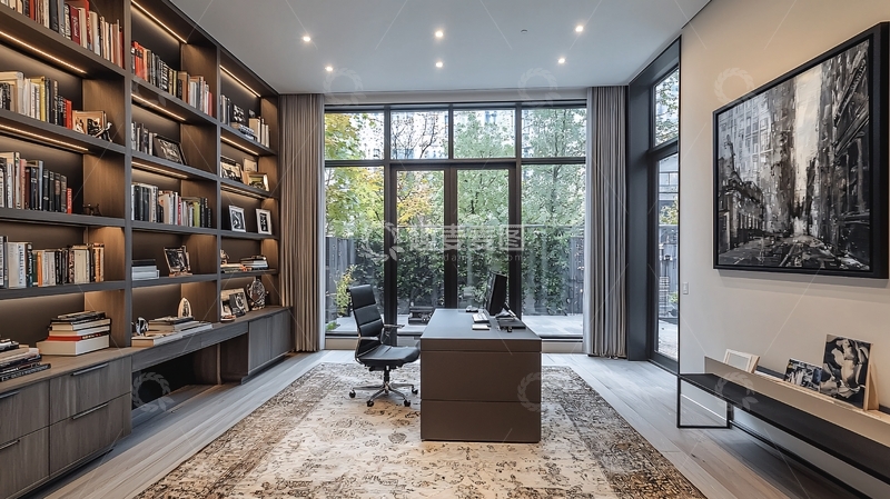高清大图下载【趣麦麦图】现代简约书房设计