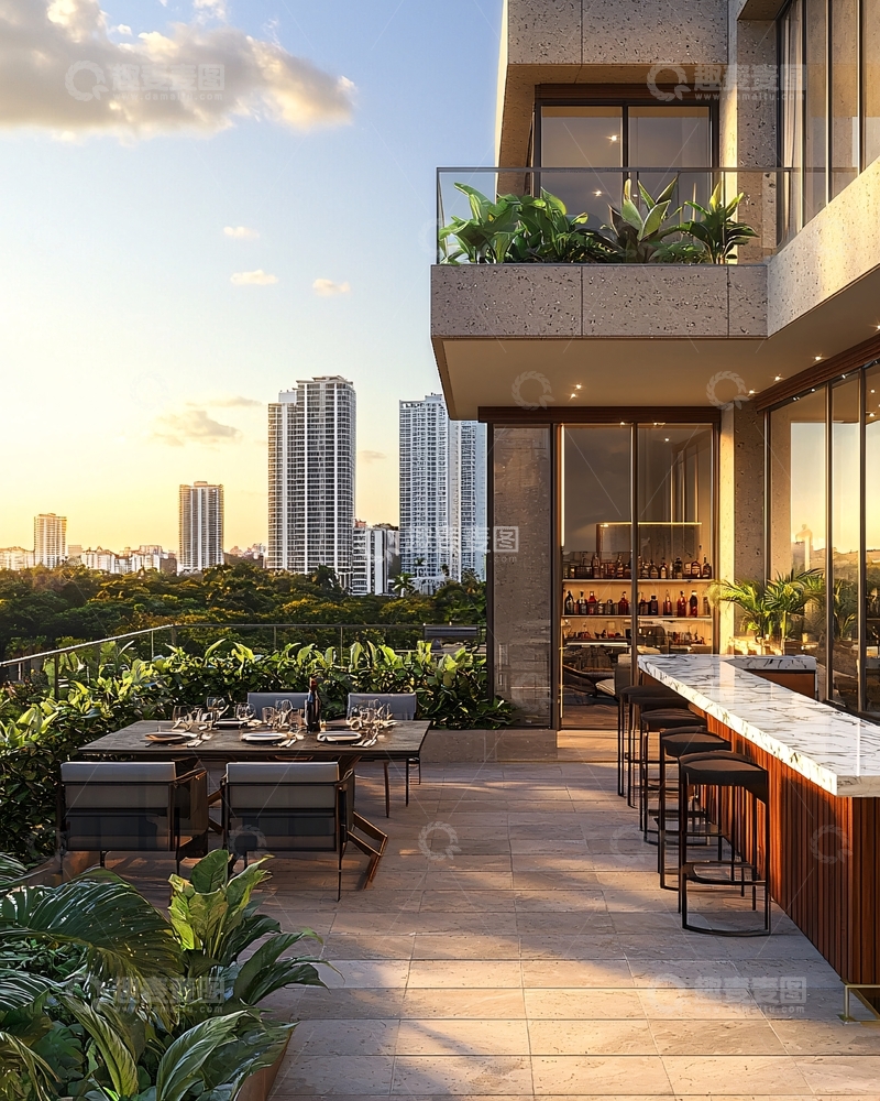 高清大图下载【趣麦麦图】高层公寓阳台景观