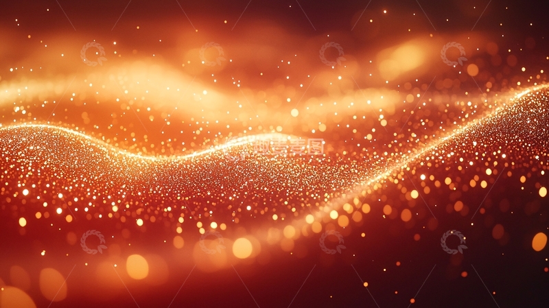 高清大图下载【趣麦麦图】金色粒子波浪