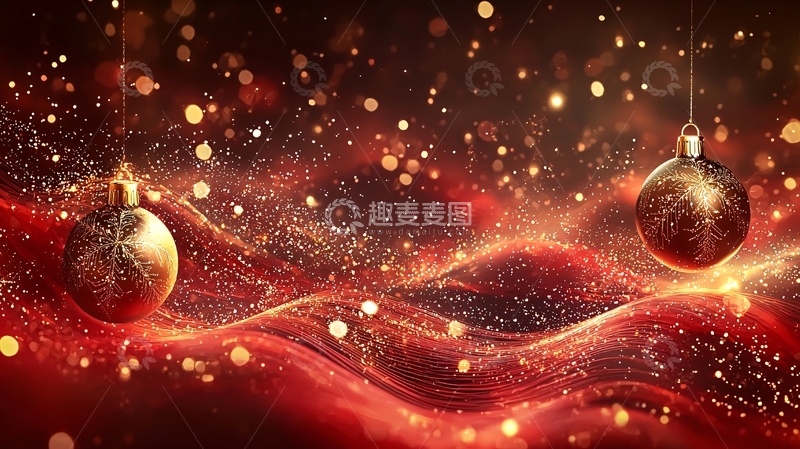 高清大图下载【趣麦麦图】红色圣诞背景