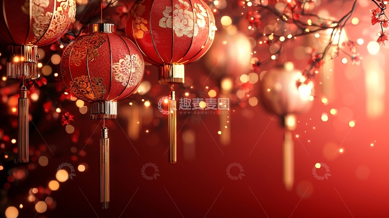 高清大图下载【趣麦麦图】中国红灯笼