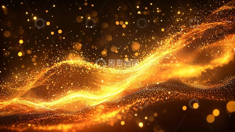 高清大图下载【趣麦麦图】金色粒子波浪