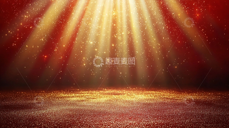 高清大图下载【趣麦麦图】红金色光芒背景