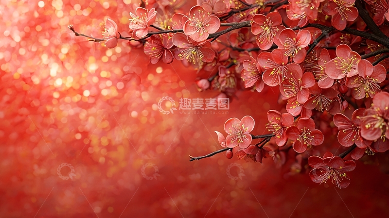 高清大图下载【趣麦麦图】红粉色花朵背景