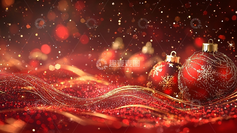 高清大图下载【趣麦麦图】红色圣诞装饰