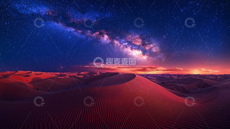 高清大图下载【趣麦麦图】沙漠星空