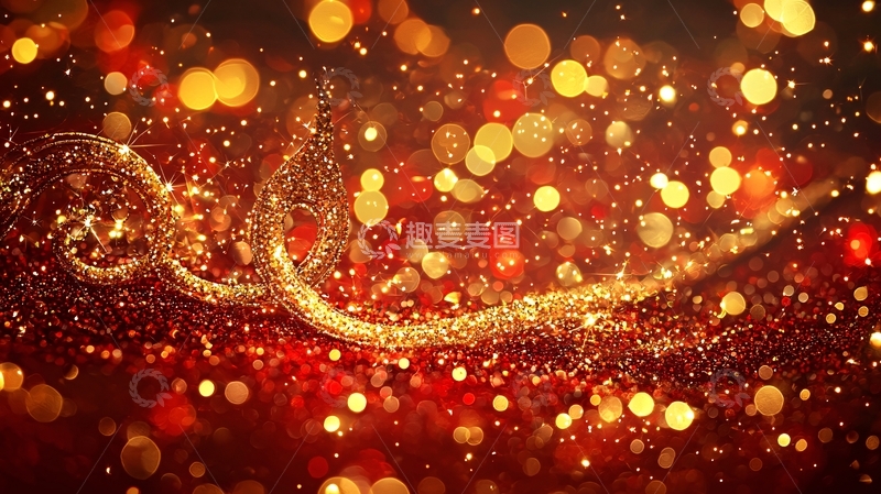 高清大图下载【趣麦麦图】金色流光背景