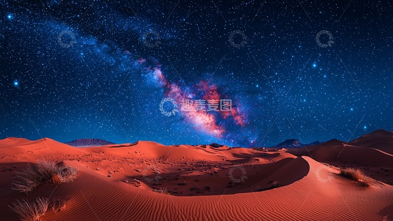 高清大图下载【趣麦麦图】沙漠星空