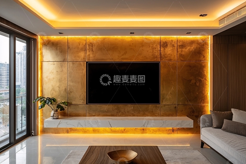 高清大图下载【趣麦麦图】现代轻奢电视背景墙