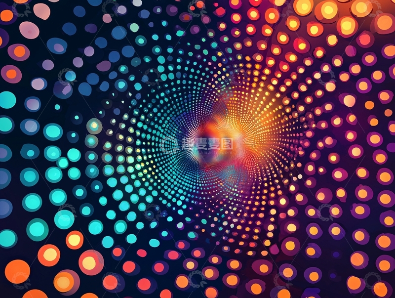 高清大图下载【趣麦麦图】彩色光点螺旋