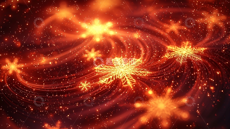 高清大图下载【趣麦麦图】旋转的红色火焰雪花