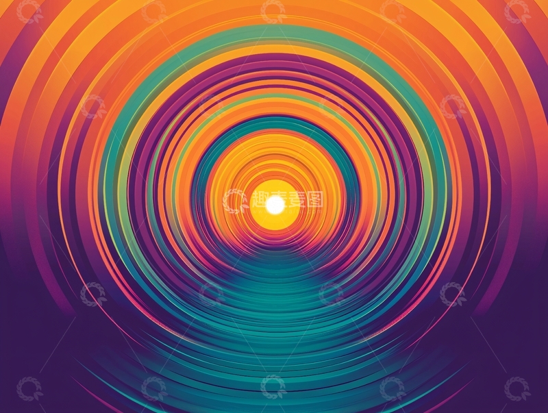 高清大图下载【趣麦麦图】彩色圆环隧道