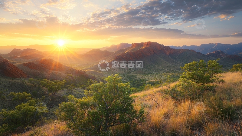 高清大图下载【趣麦麦图】壮丽山河日出美景