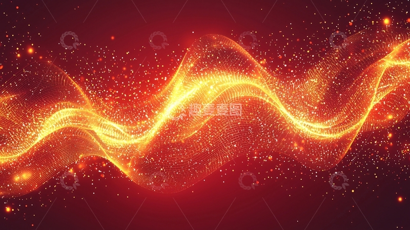 高清大图下载【趣麦麦图】红色能量波浪