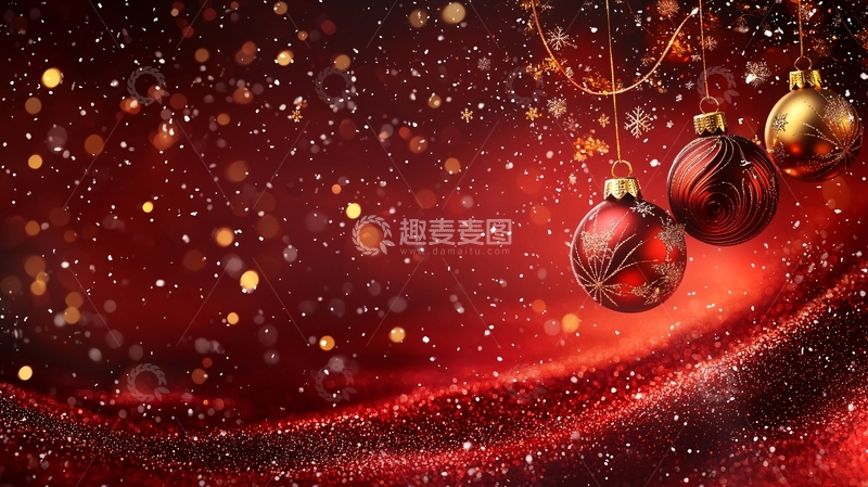 高清大图下载【趣麦麦图】红色圣诞背景