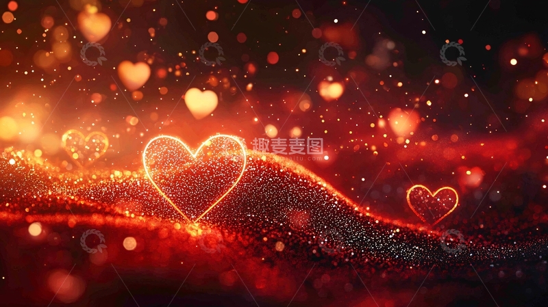 高清大图下载【趣麦麦图】红色爱心背景