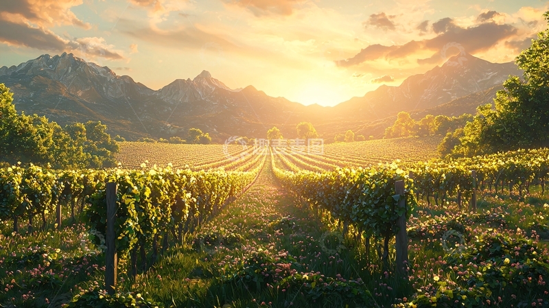 高清大图下载【趣麦麦图】阳光洒在葡萄园