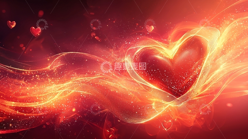 高清大图下载【趣麦麦图】燃烧的火焰爱心