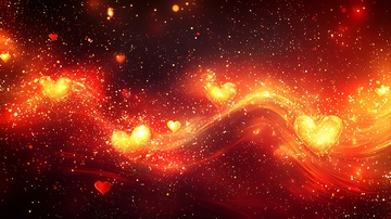 红色爱心星云