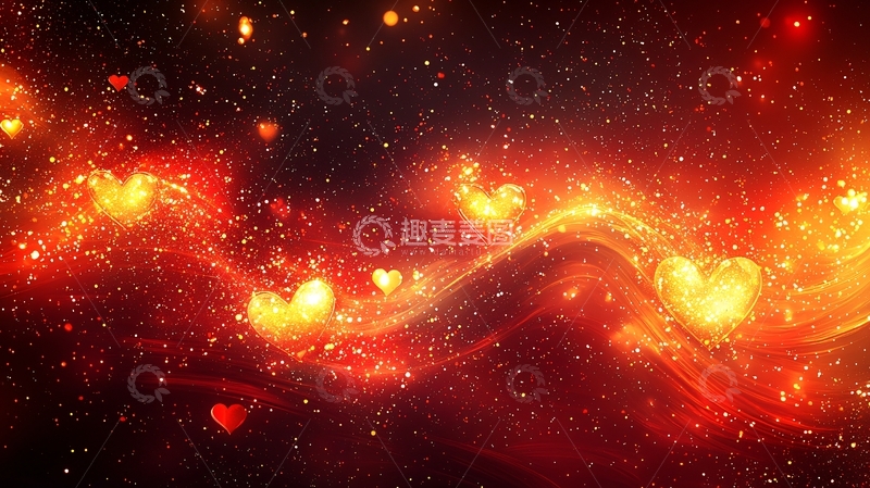 高清大图下载【趣麦麦图】红色爱心星云