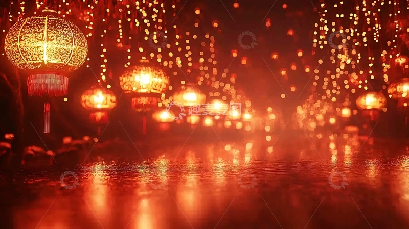 高清大图下载【趣麦麦图】红灯笼夜景
