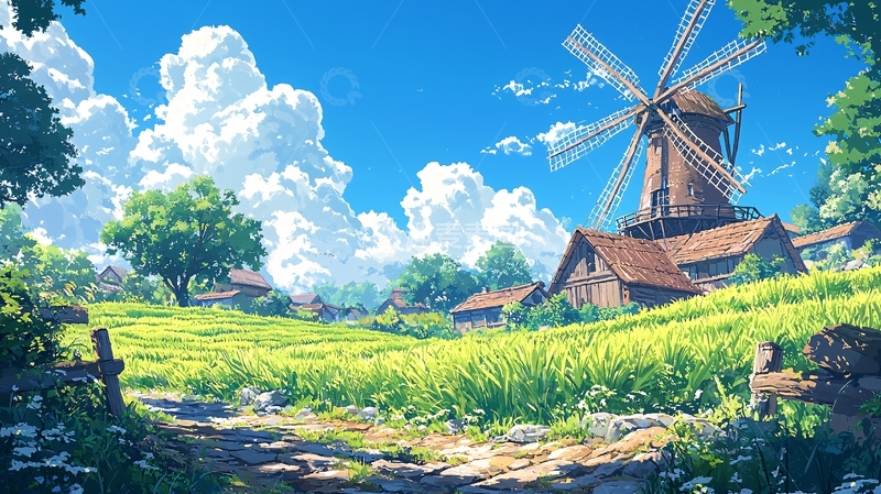 高清大图下载【趣麦麦图】阳光明媚田园风光