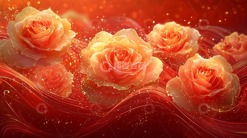 高清大图下载【趣麦麦图】橙色玫瑰花瓣