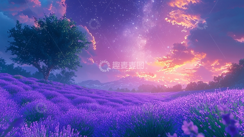 高清大图下载【趣麦麦图】梦幻薰衣草田