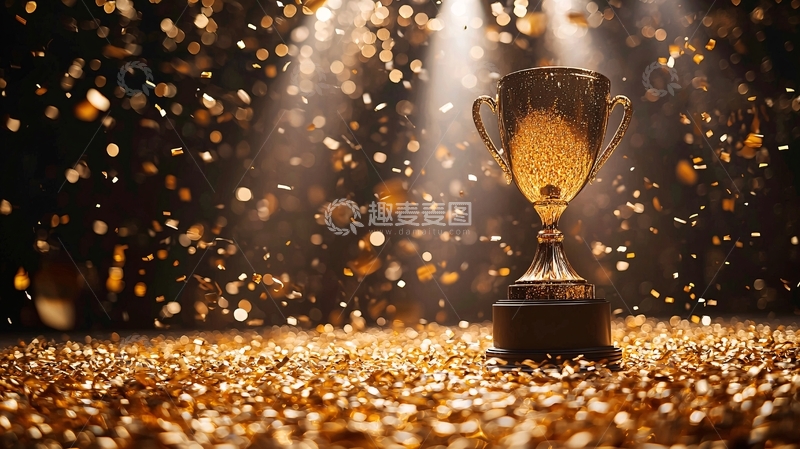 高清大图下载【趣麦麦图】金光闪闪的奖杯