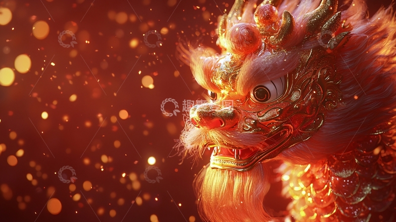 高清大图下载【趣麦麦图】红金色祥瑞瑞兽