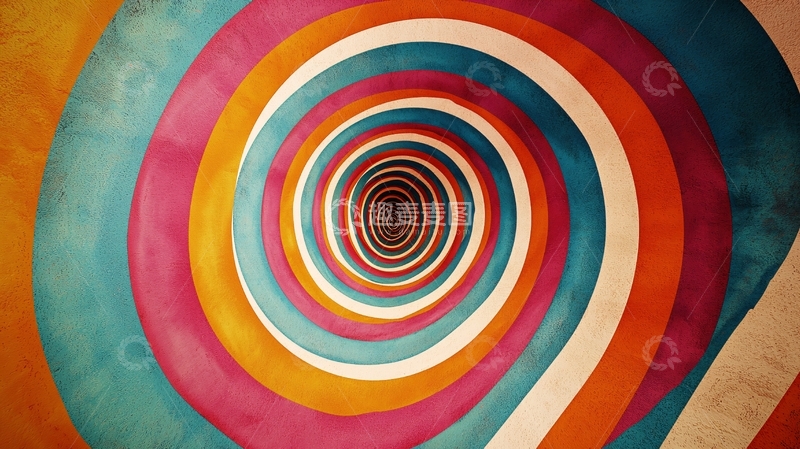 高清大图下载【趣麦麦图】彩色漩涡隧道