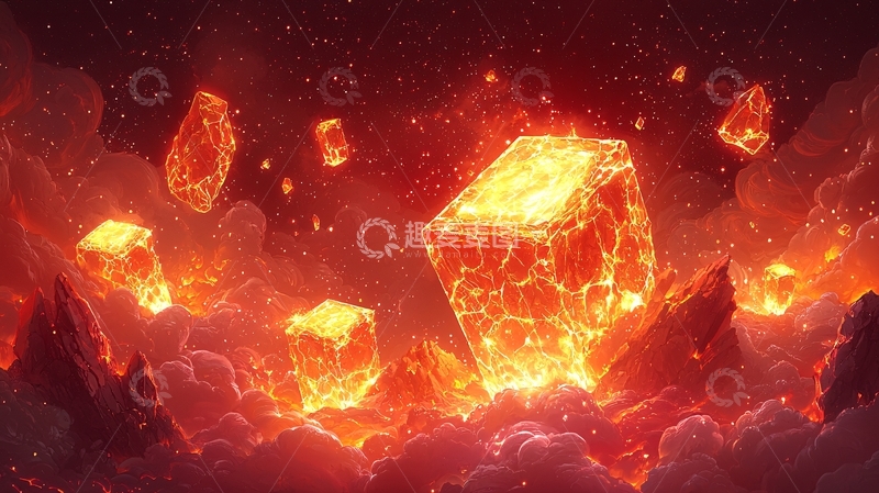 高清大图下载【趣麦麦图】燃烧的火晶