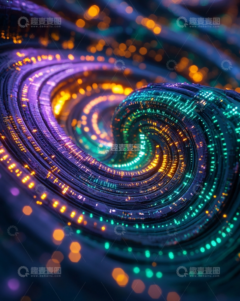 高清大图下载【趣麦麦图】光线旋转的科技感抽象背景