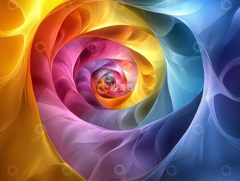 高清大图下载【趣麦麦图】彩色螺旋花瓣