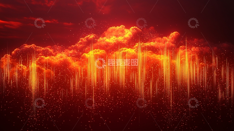 高清大图下载【趣麦麦图】火红色的云彩数据流
