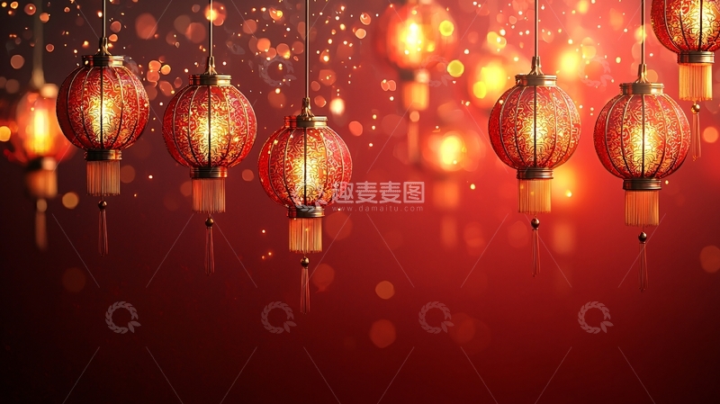 高清大图下载【趣麦麦图】红灯笼背景