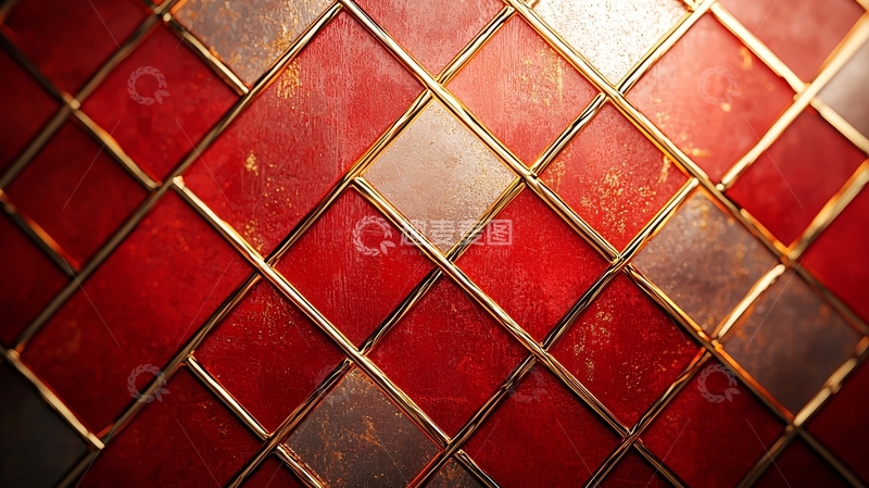 高清大图下载【趣麦麦图】红白相间菱形图案背景