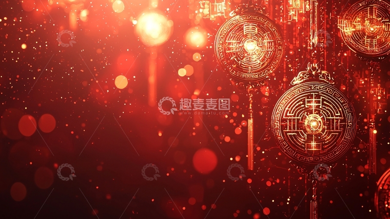 高清大图下载【趣麦麦图】红灯笼新年喜庆背景