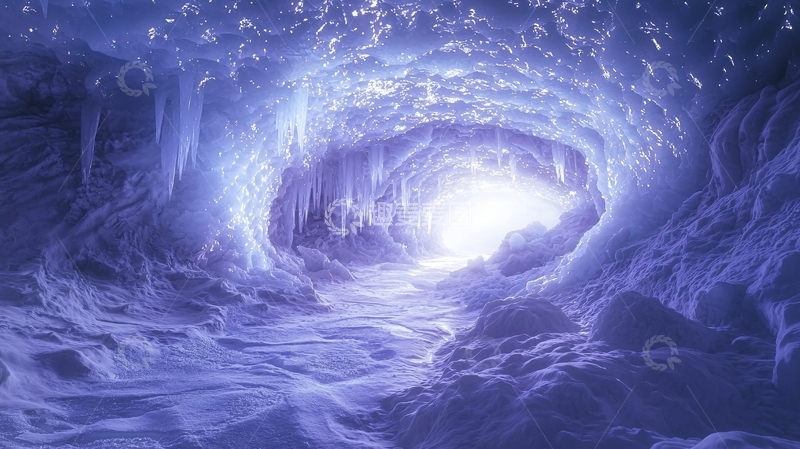 高清大图下载【趣麦麦图】冰洞内部梦幻场景