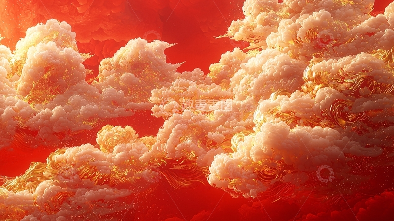 高清大图下载【趣麦麦图】红橙色云朵背景