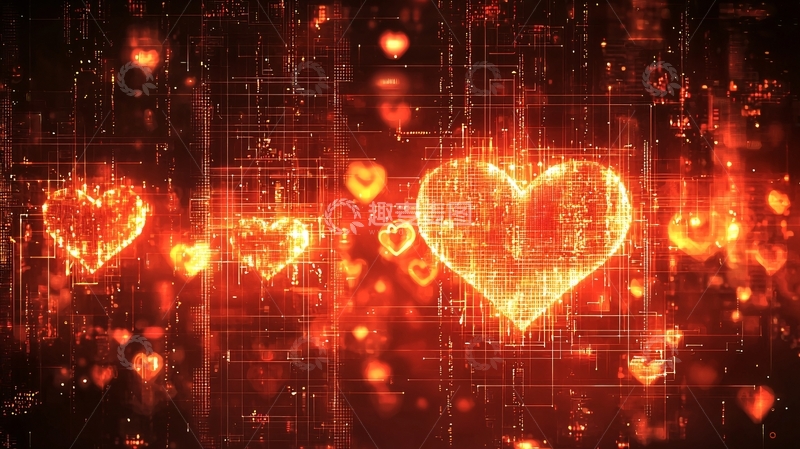 高清大图下载【趣麦麦图】火焰爱心