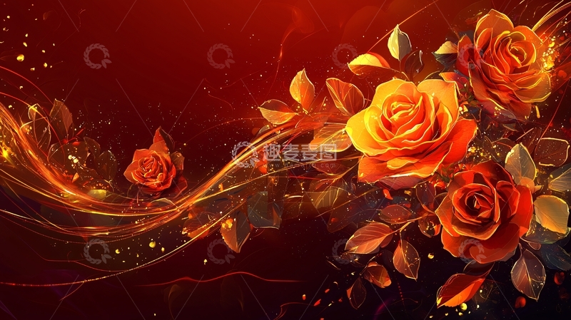 高清大图下载【趣麦麦图】火焰玫瑰