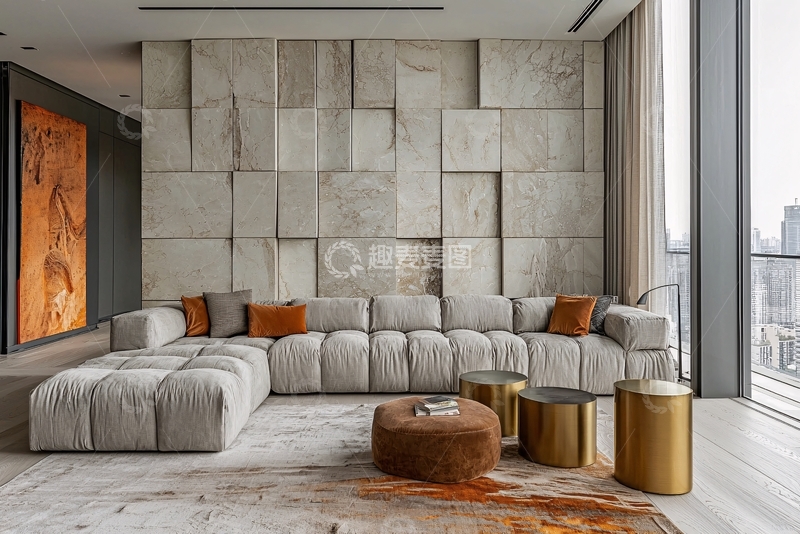 高清大图下载【趣麦麦图】现代轻奢客厅装修