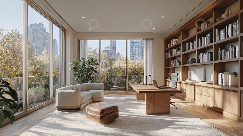 高清大图下载【趣麦麦图】现代简约书房设计