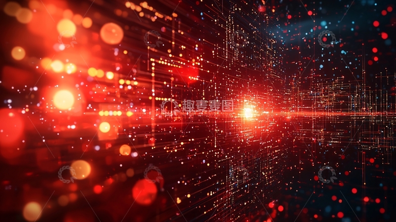 高清大图下载【趣麦麦图】红色数字代码背景