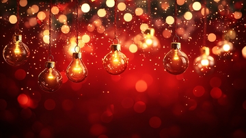 红色背景灯光球