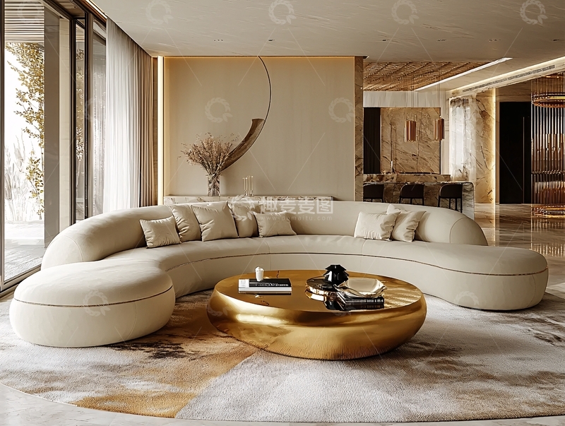 高清大图下载【趣麦麦图】现代轻奢客厅