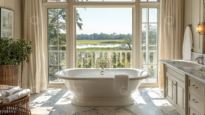 高清大图下载【趣麦麦图】极简风格独立式浴缸